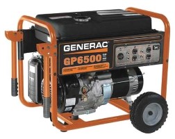 GENERAC Portable Generator 6500 Rated Watts..