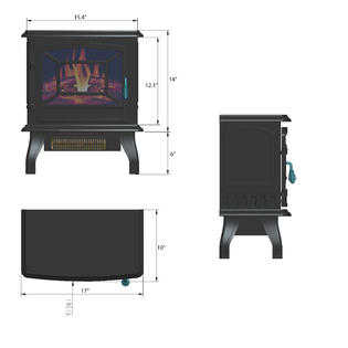 AKDY 17' Freestanding Portable Electric Fireplace 3D Flames Firebox Heater w/ Logs